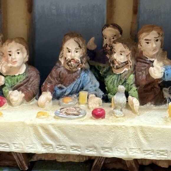 “The Last Supper” Working Clock Jesus Disciples Easter 1996 Apex 3d Great Detail - Picture 3 of 11